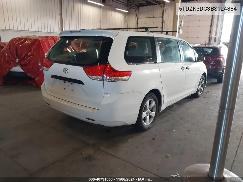 5TDZK3DC3BS124884 2011 Toyota Sienna Base V6