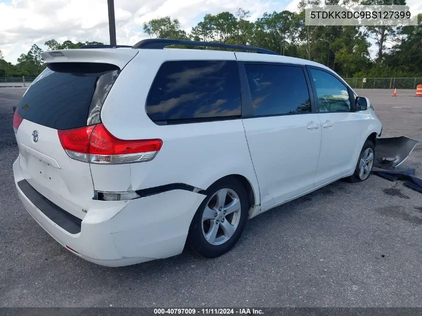 2011 Toyota Sienna Le V6 VIN: 5TDKK3DC9BS127399 Lot: 40797009