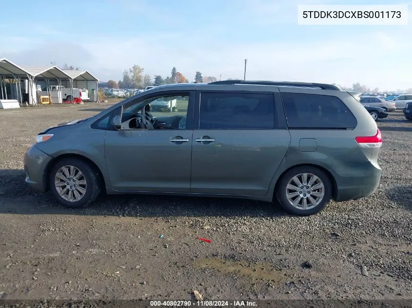 2011 Toyota Sienna Xle/Limited VIN: 5TDDK3DCXBS001173 Lot: 40802790