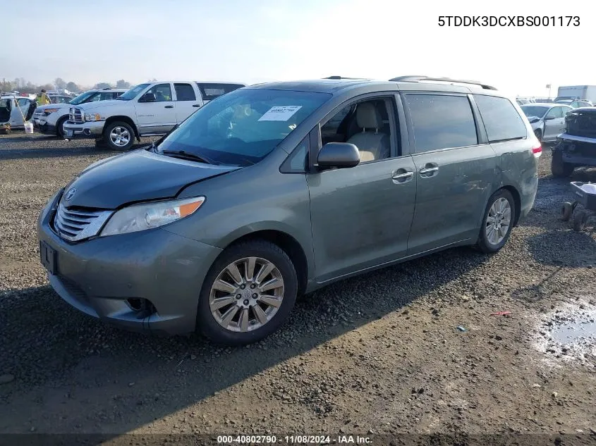 2011 Toyota Sienna Xle/Limited VIN: 5TDDK3DCXBS001173 Lot: 40802790