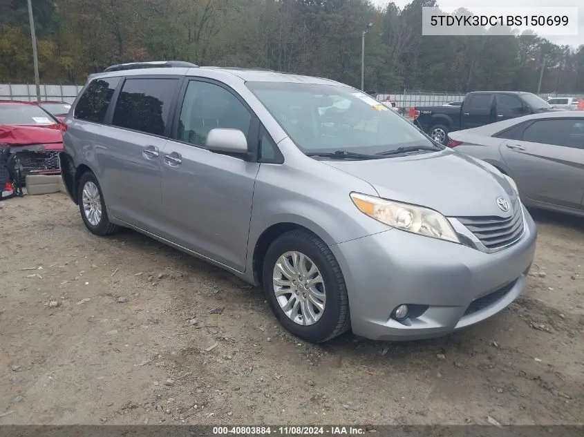 2011 Toyota Sienna Xle/Limited VIN: 5TDYK3DC1BS150699 Lot: 40803884