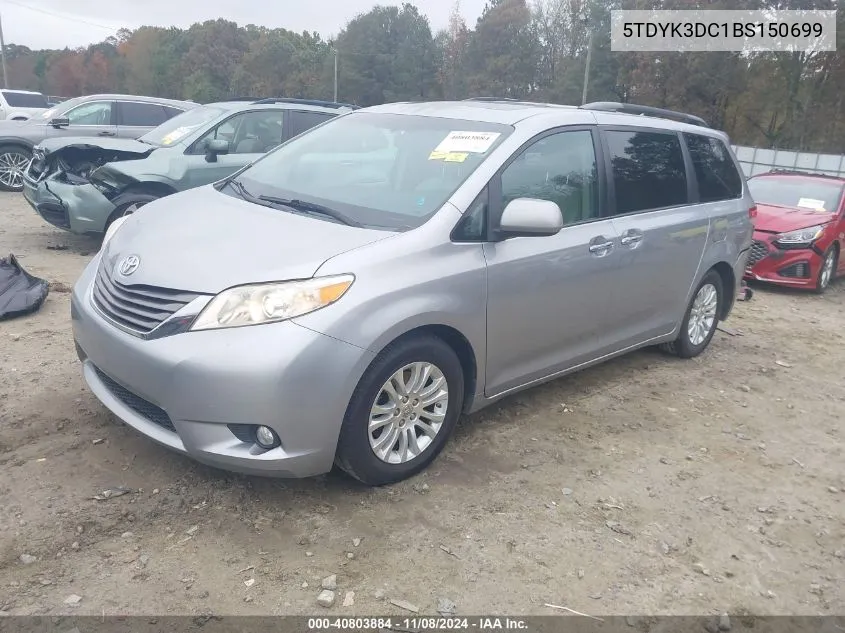 2011 Toyota Sienna Xle/Limited VIN: 5TDYK3DC1BS150699 Lot: 40803884