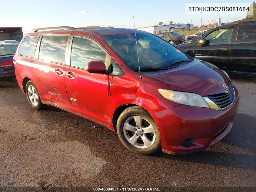 2011 Toyota Sienna Le VIN: 5TDKK3DC7BS081684 Lot: 40804931