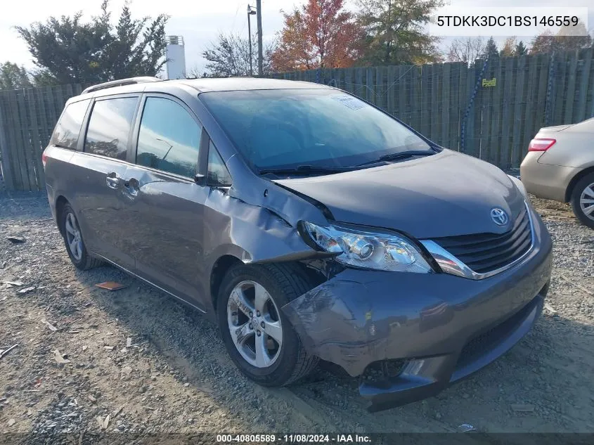 2011 Toyota Sienna Le V6 VIN: 5TDKK3DC1BS146559 Lot: 40805589