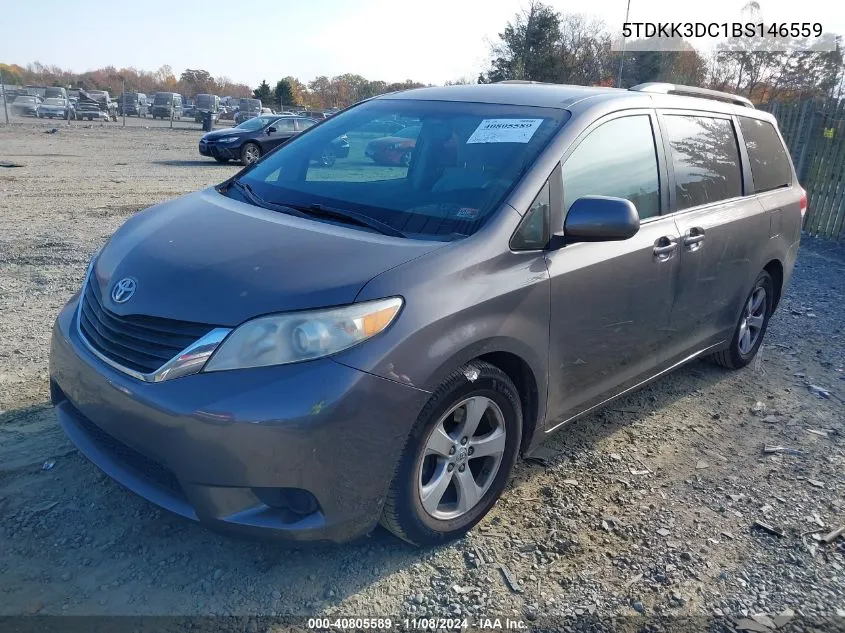 2011 Toyota Sienna Le V6 VIN: 5TDKK3DC1BS146559 Lot: 40805589