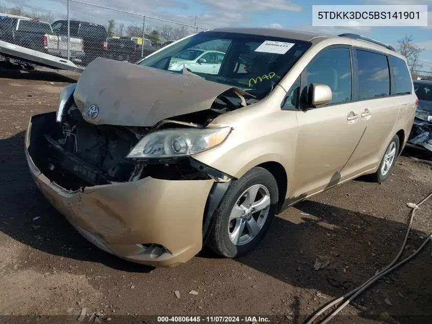 2011 Toyota Sienna Le V6 VIN: 5TDKK3DC5BS141901 Lot: 40806445