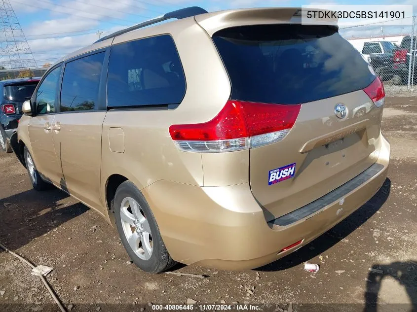 2011 Toyota Sienna Le V6 VIN: 5TDKK3DC5BS141901 Lot: 40806445