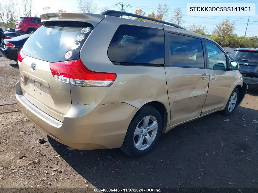 2011 Toyota Sienna Le V6 VIN: 5TDKK3DC5BS141901 Lot: 40806445