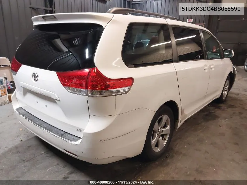 5TDKK3DC4BS058590 2011 Toyota Sienna Le V6