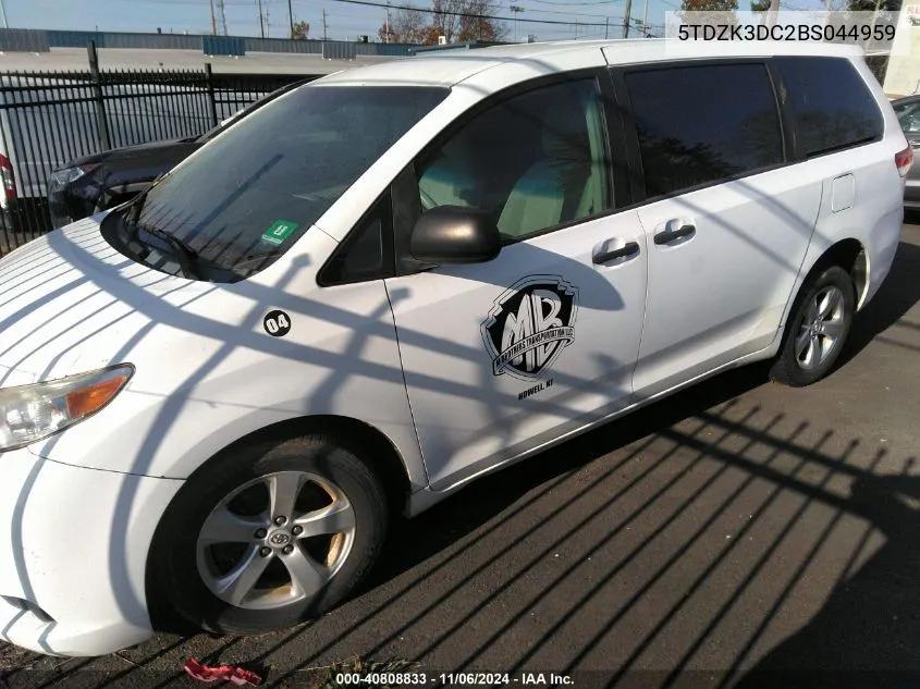 2011 Toyota Sienna VIN: 5TDZK3DC2BS044959 Lot: 40808833