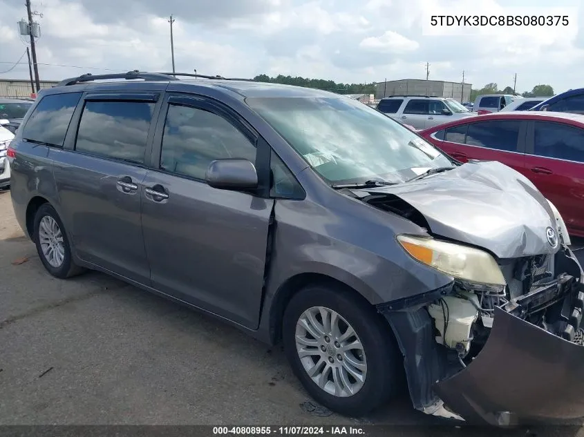 5TDYK3DC8BS080375 2011 Toyota Sienna Xle V6