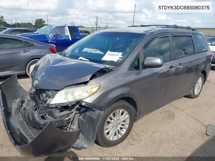 5TDYK3DC8BS080375 2011 Toyota Sienna Xle V6