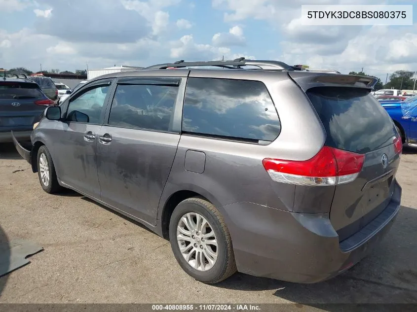 5TDYK3DC8BS080375 2011 Toyota Sienna Xle V6