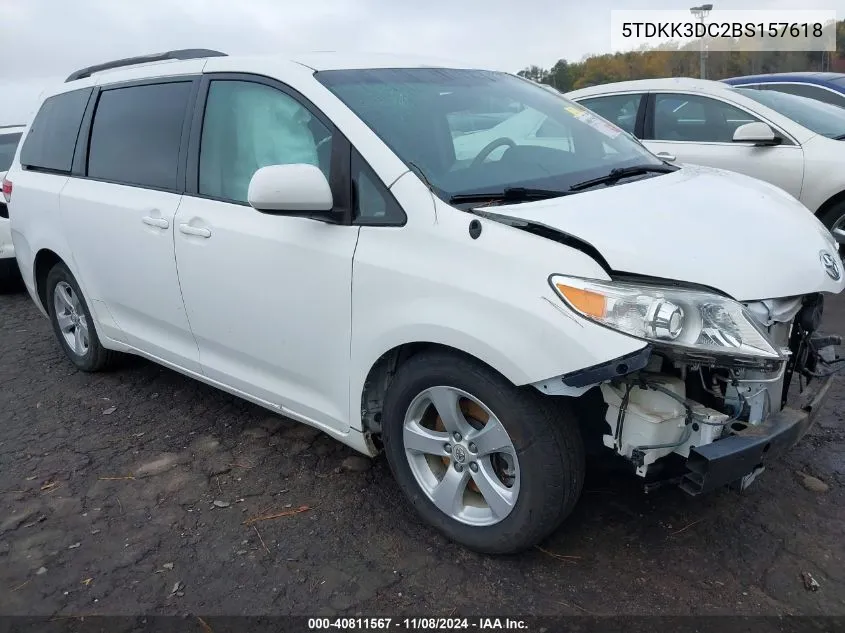 2011 Toyota Sienna Le V6 VIN: 5TDKK3DC2BS157618 Lot: 40811567