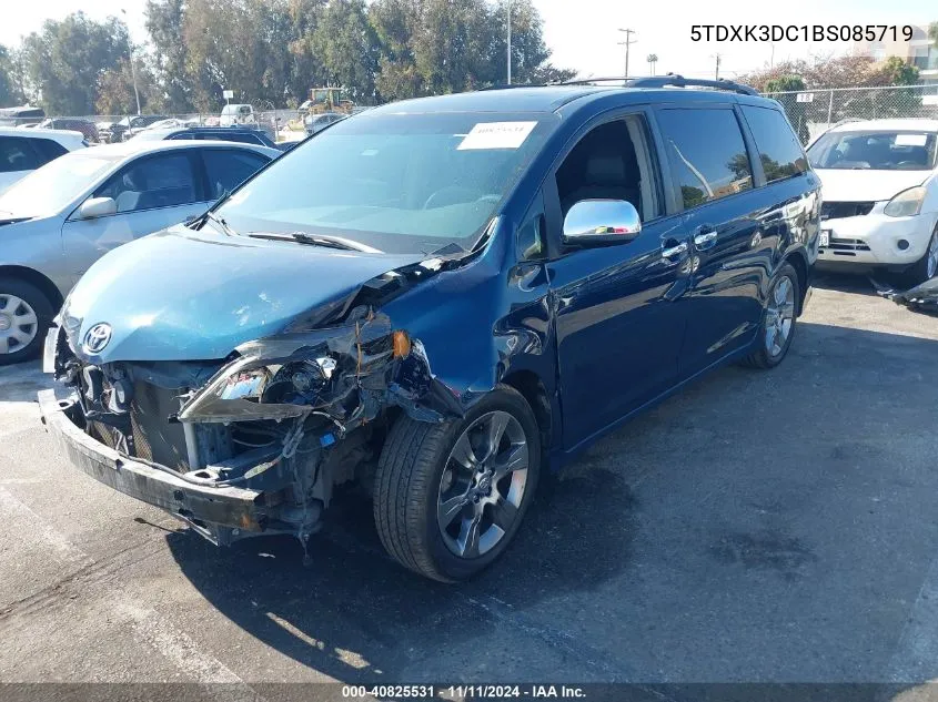 2011 Toyota Sienna Se VIN: 5TDXK3DC1BS085719 Lot: 40825531