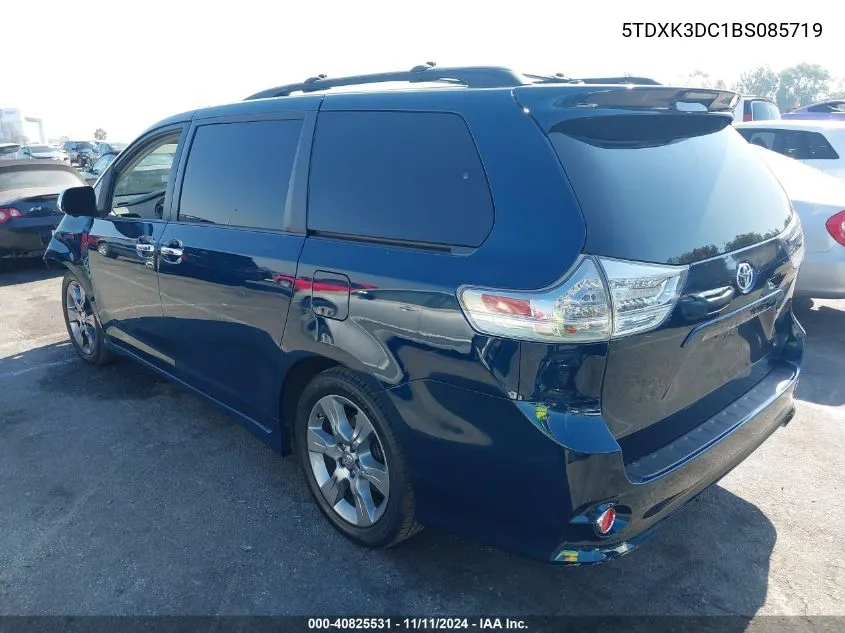 2011 Toyota Sienna Se VIN: 5TDXK3DC1BS085719 Lot: 40825531