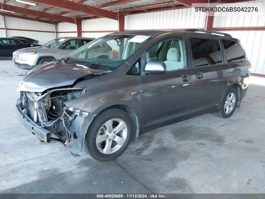 2011 Toyota Sienna Le V6 VIN: 5TDKK3DC6BS042276 Lot: 40828689