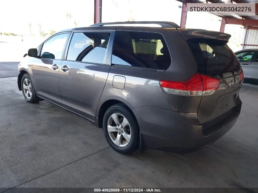 2011 Toyota Sienna Le V6 VIN: 5TDKK3DC6BS042276 Lot: 40828689