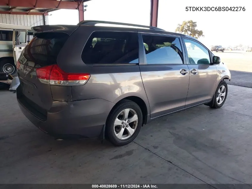 2011 Toyota Sienna Le V6 VIN: 5TDKK3DC6BS042276 Lot: 40828689