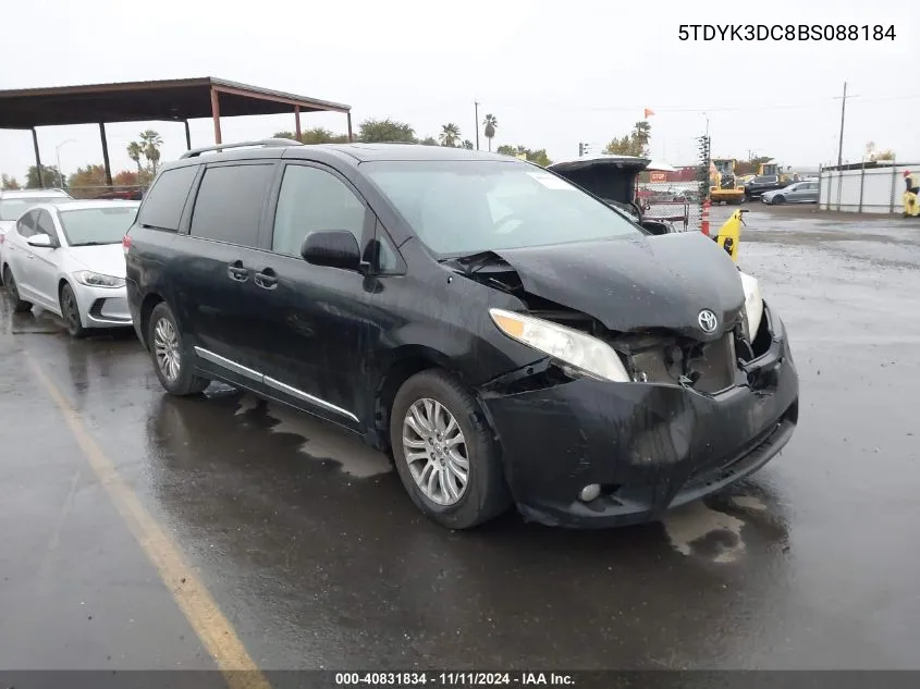 2011 Toyota Sienna Xle V6 VIN: 5TDYK3DC8BS088184 Lot: 40831834