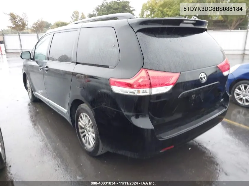 2011 Toyota Sienna Xle V6 VIN: 5TDYK3DC8BS088184 Lot: 40831834