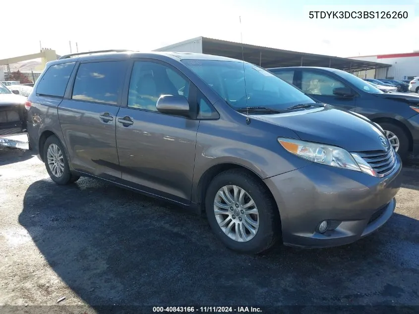 2011 Toyota Sienna Xle V6 VIN: 5TDYK3DC3BS126260 Lot: 40843166