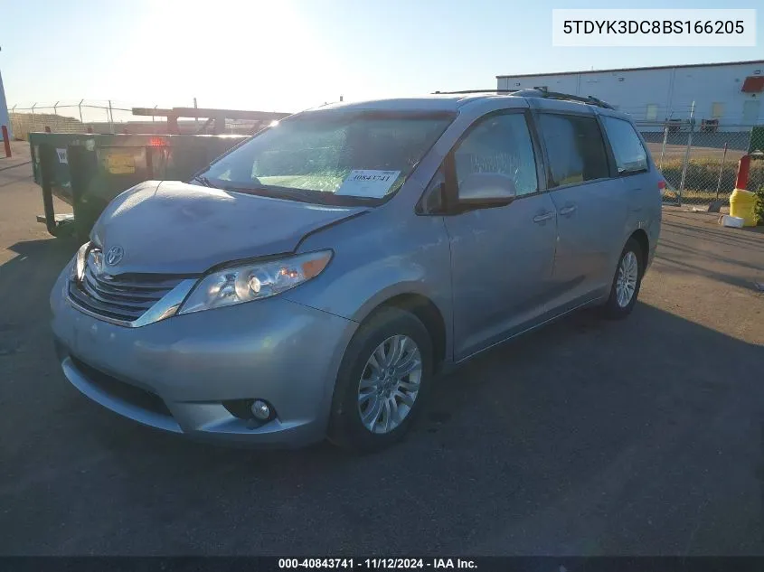 2011 Toyota Sienna Xle V6 VIN: 5TDYK3DC8BS166205 Lot: 40843741