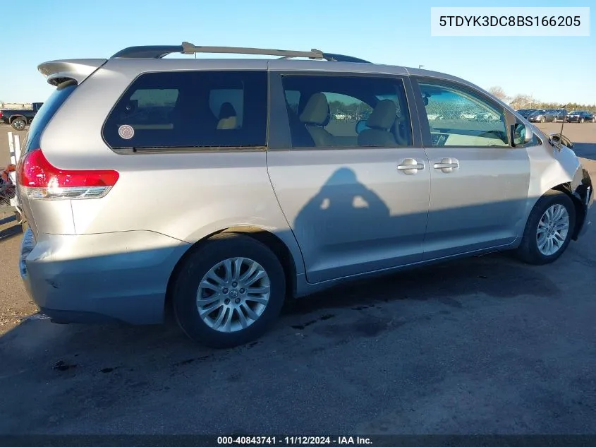 2011 Toyota Sienna Xle V6 VIN: 5TDYK3DC8BS166205 Lot: 40843741