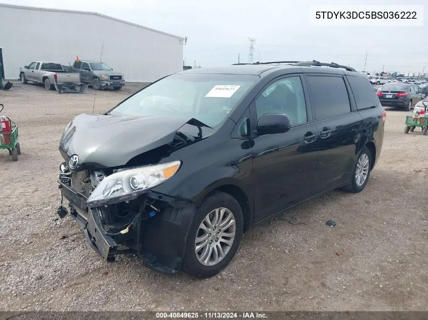 2011 Toyota Sienna Xle V6 VIN: 5TDYK3DC5BS036222 Lot: 40849625