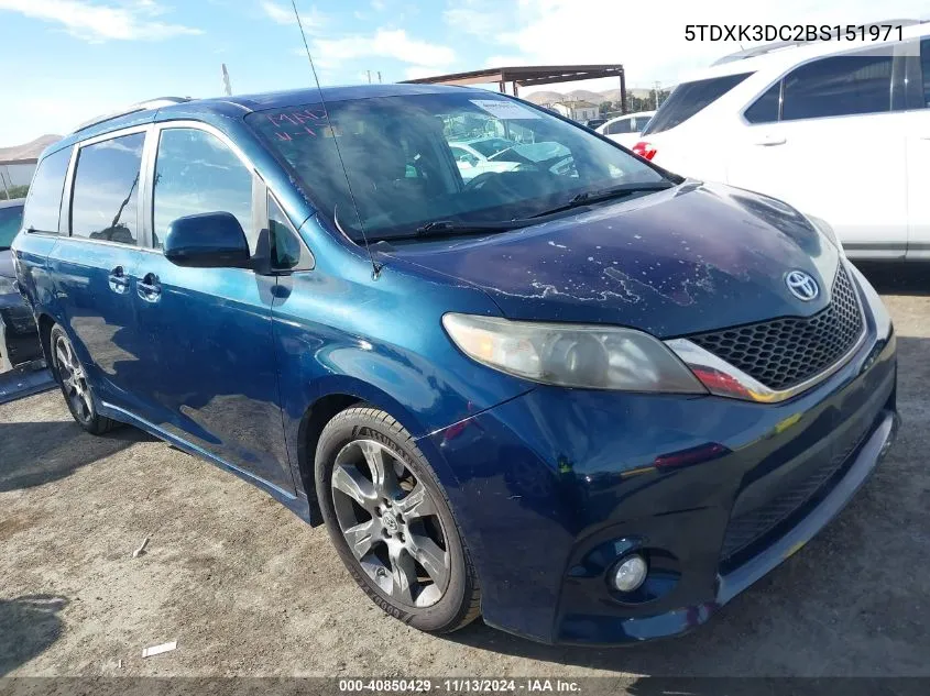 5TDXK3DC2BS151971 2011 Toyota Sienna Sport