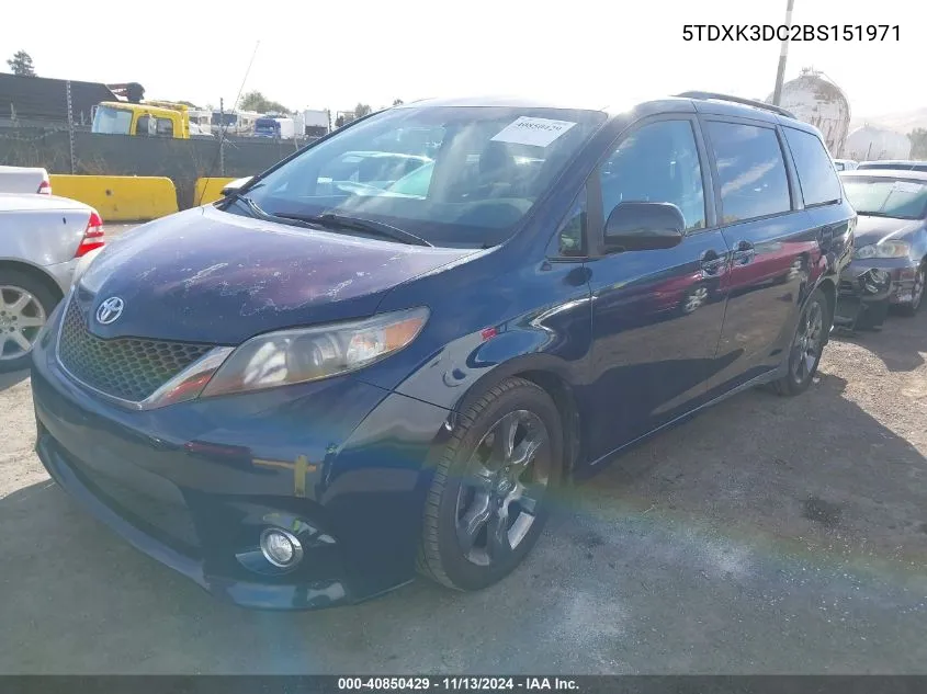 5TDXK3DC2BS151971 2011 Toyota Sienna Sport