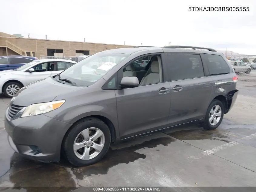 2011 Toyota Sienna Le VIN: 5TDKA3DC8BS005555 Lot: 40862556