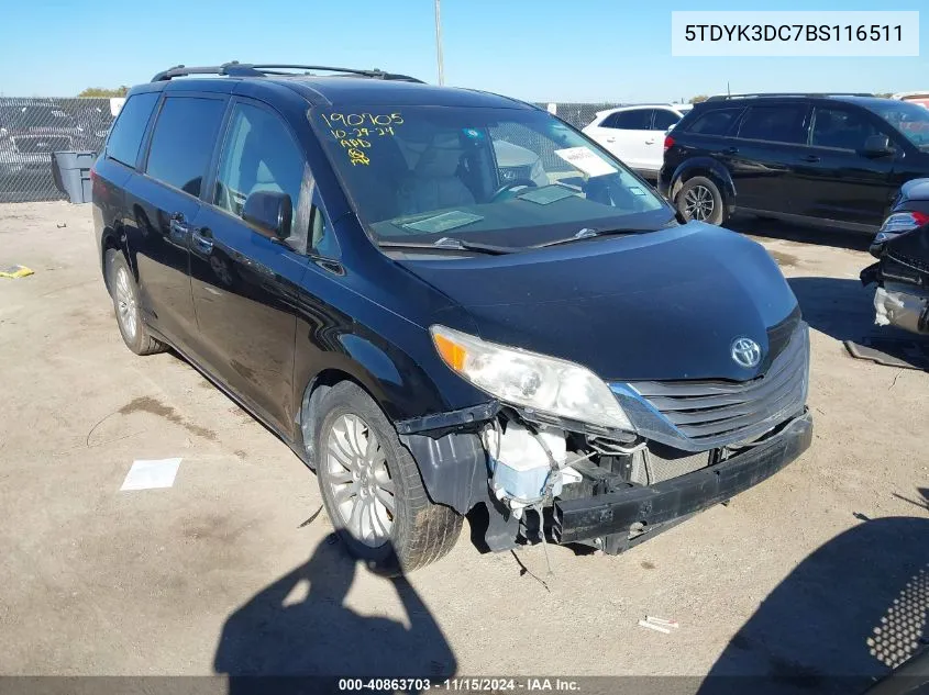 2011 Toyota Sienna Xle V6 VIN: 5TDYK3DC7BS116511 Lot: 40863703