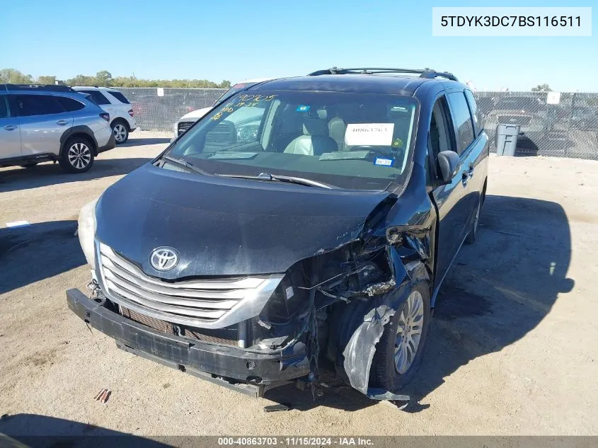 2011 Toyota Sienna Xle V6 VIN: 5TDYK3DC7BS116511 Lot: 40863703