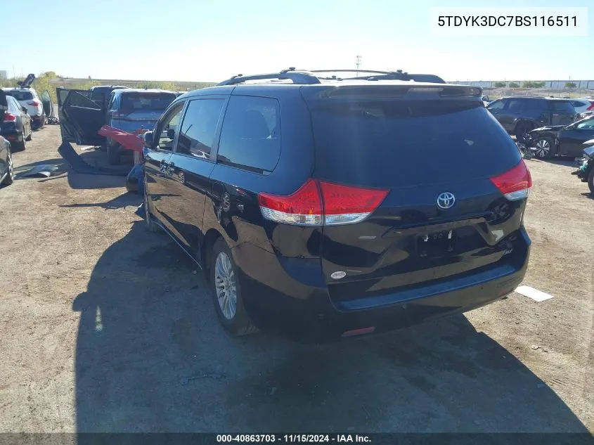 2011 Toyota Sienna Xle V6 VIN: 5TDYK3DC7BS116511 Lot: 40863703