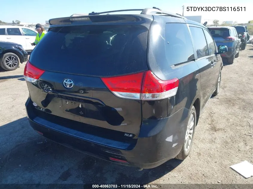 2011 Toyota Sienna Xle V6 VIN: 5TDYK3DC7BS116511 Lot: 40863703