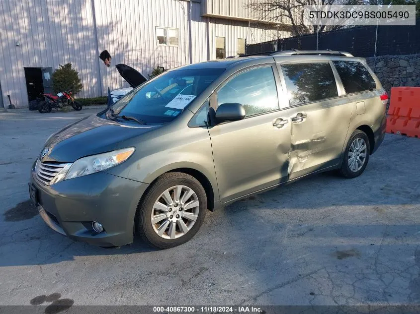 2011 Toyota Sienna Xle/Limited VIN: 5TDDK3DC9BS005490 Lot: 40867300