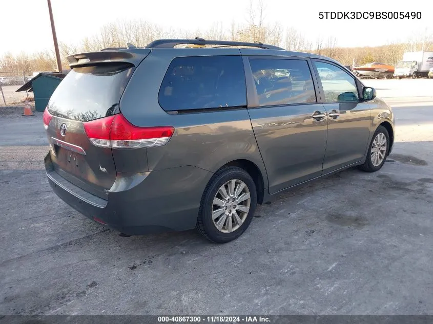 2011 Toyota Sienna Xle/Limited VIN: 5TDDK3DC9BS005490 Lot: 40867300