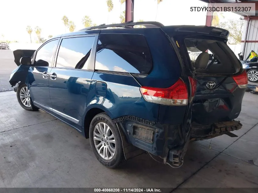 2011 Toyota Sienna Xle/Limited VIN: 5TDYK3DC1BS152307 Lot: 40868208