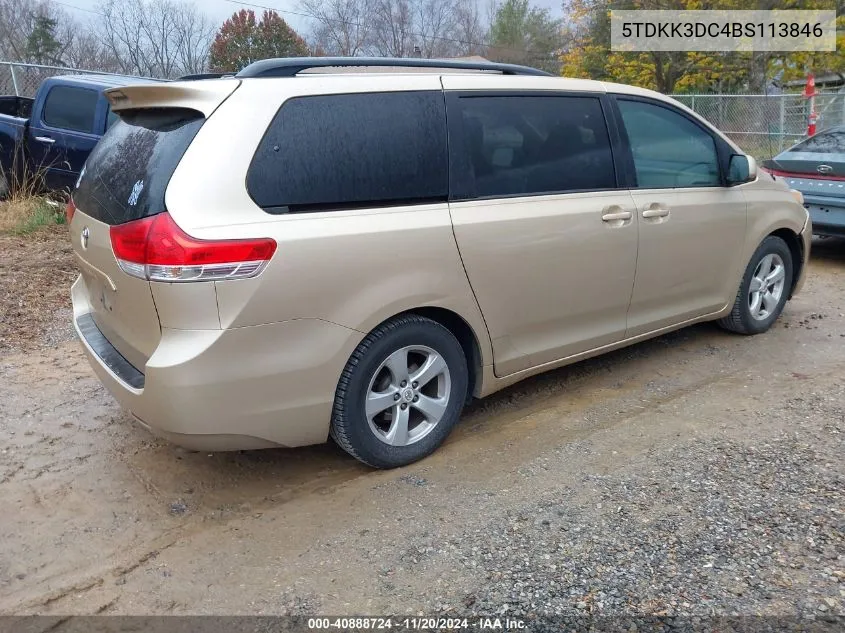 2011 Toyota Sienna Le V6 VIN: 5TDKK3DC4BS113846 Lot: 40888724