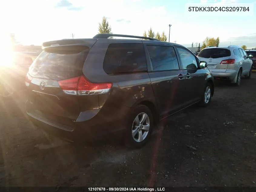 5TDKK3DC4CS209784 2012 Toyota Sienna Le