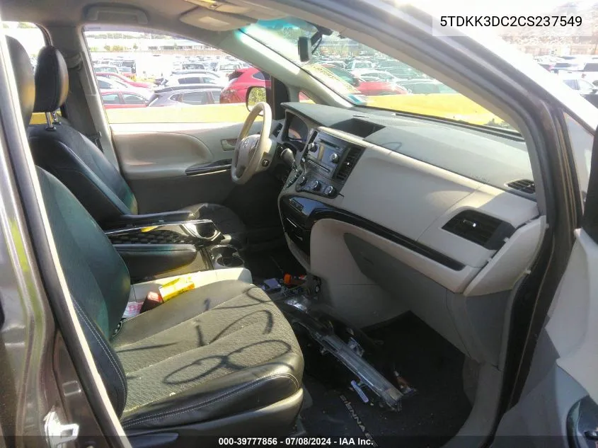 5TDKK3DC2CS237549 2012 Toyota Sienna Le V6 8 Passenger