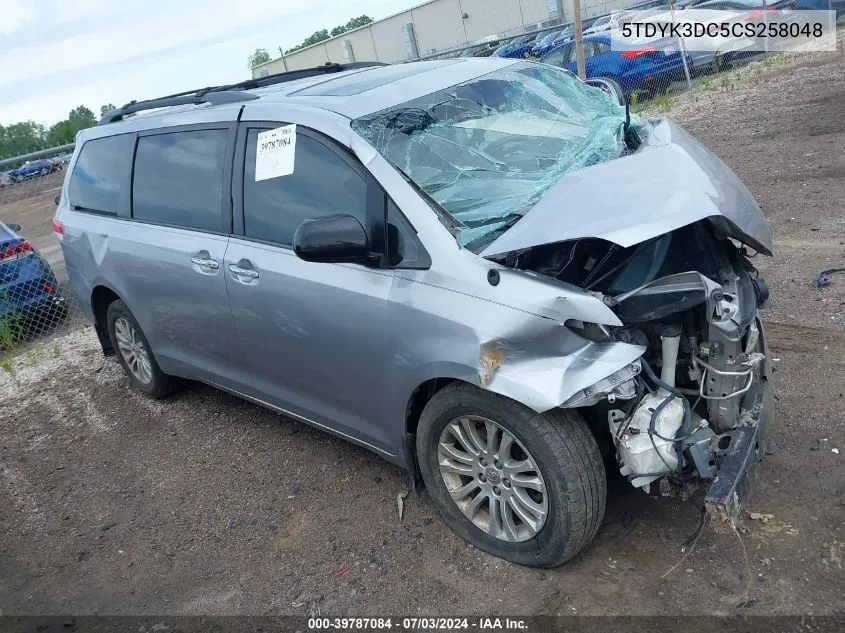 5TDYK3DC5CS258048 2012 Toyota Sienna Xle V6 8 Passenger