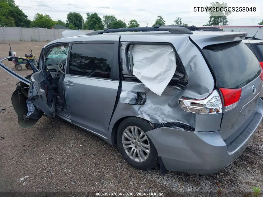 2012 Toyota Sienna Xle V6 8 Passenger VIN: 5TDYK3DC5CS258048 Lot: 39787084