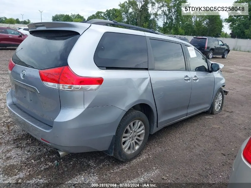 5TDYK3DC5CS258048 2012 Toyota Sienna Xle V6 8 Passenger