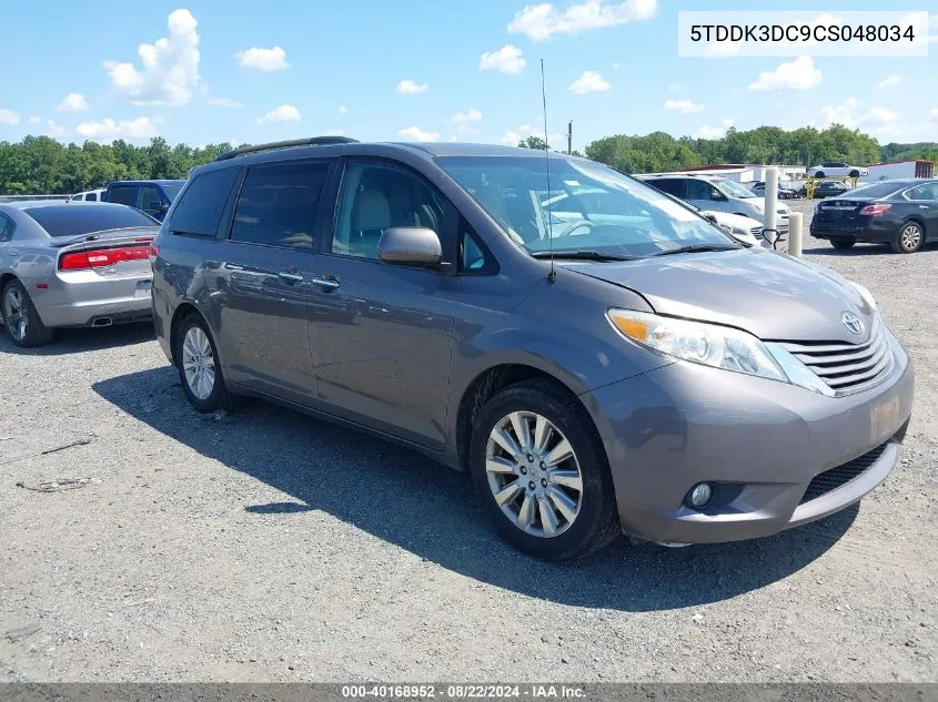 5TDDK3DC9CS048034 2012 Toyota Sienna Xle 7 Passenger