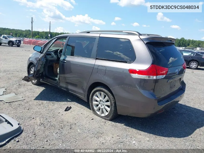 5TDDK3DC9CS048034 2012 Toyota Sienna Xle 7 Passenger