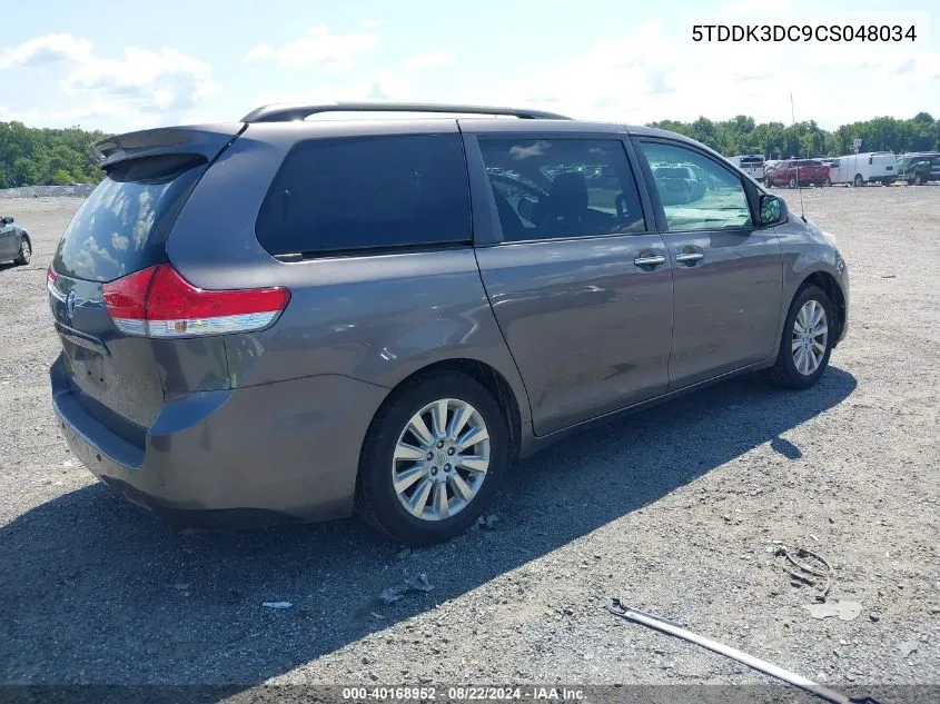 5TDDK3DC9CS048034 2012 Toyota Sienna Xle 7 Passenger