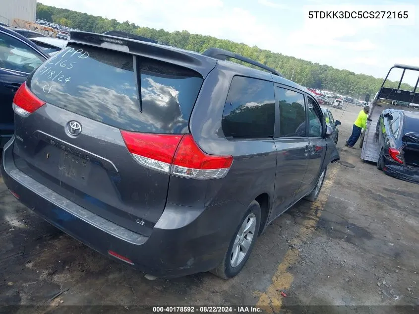 5TDKK3DC5CS272165 2012 Toyota Sienna Le V6 8 Passenger