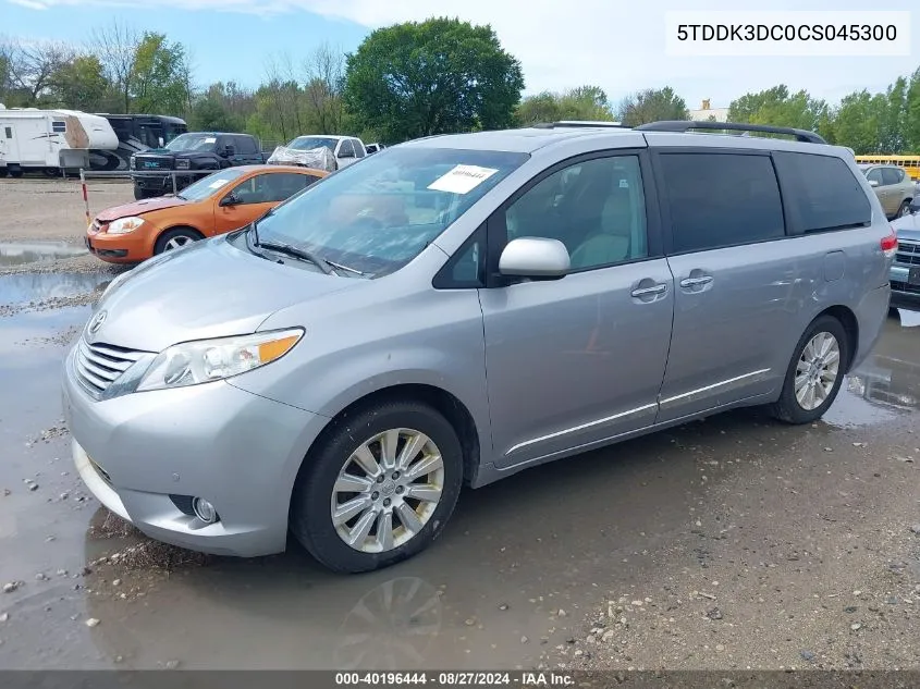 2012 Toyota Sienna Limited 7 Passenger VIN: 5TDDK3DC0CS045300 Lot: 40196444